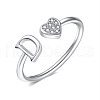 Adjustable Brass Rhinestone Cuff Rings for Women FS-WGEAD33-04-1
