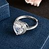 Adjustable 925 Sterling Silver Micro Pave Cubic Zirconia Cuff Rings for Women RJEW-F183-01A-01-3