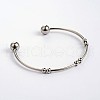 Tarnish Resistant 304 Stainless Steel Cuff Torque Bangles BJEW-L523-67P-3
