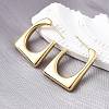 Trapezoid Brass Stud Earrings EJEW-S261-03G-2