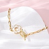 304 Stainless Steel Flower Link Bracelets BJEW-R027-05G-3