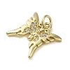 Brass Micro Pave Clear Cubic Zirconia Pendants KK-U005-01E-G-2