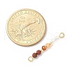 Faceted Round Natural Mixed Gemstone Beaded Connector Charms PALLOY-JF03530-5