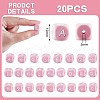 20Pcs Pink Cube Letter Silicone Beads 12x12x12mm Square Dice Alphabet Beads with 2mm Hole Spacer Loose Letter Beads for Bracelet Necklace Jewelry Making JX435A-2