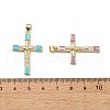 Religion Theme Brass Micro Pave Clear Cubic Zirconia Pendants KK-A221-22G-3