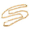 304 Stainless Steel Rectangle Link Chain Necklaces for Women NJEW-G140-05G-1