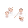 Ion Plating(IP) 304 Stainless Steel Stud Earrings EJEW-L215-57C-RG-2