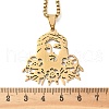 304 Stainless Steel Religion Jesus Pendant Necklaces NJEW-H065-01G-3