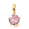 Brass Micro Pave Cubic Zirconia Charms KK-D356-05D-G-1