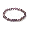 Natural Amethyst Beaded Stretch Bracelets BJEW-D446-B-47-2