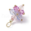 5Pcs Flower Acrylic Pendants PALLOY-JF03056-5