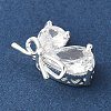 Brass Micro Pave Clear Teardrop Cubic Zirconia Pendants KK-A253-09S-2
