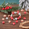SUNNYCLUE Painted Natural Wood European Beads WOOD-SC0001-83-4