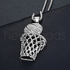 Basketball & Net Frame Zinc Alloy with Crystal Rhinestone Pendant Necklaces FS-WGB623B-02-1