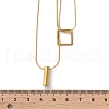 316 Surgical Stainless Steel Double Layer Column & Square Pendant Necklaces NJEW-P324-04G-3