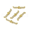 Rack Plating Brass Micro Pave Clear Cubic Zirconia Connector Charms KK-C007-37G-A-1