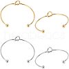 Unicraftale 4Pcs 2 Colors 304 Stainless Steel Love Knot Cuff Bangle Making MAK-UN0001-38-1