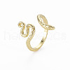 Snake Shape Rack Plating Alloy Cuff Rings RJEW-Q163-022A-RS-3