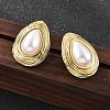 201 Stainless Steel Teardrop Stud Earrings EJEW-P304-02G-2