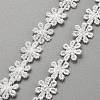 Polyester Thread Flower Lace Ribbon OCOR-WH0109-024-1