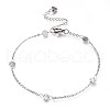 304 Stainless Steel Cable Chain Anklets AJEW-M026-04P-1