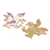 Rack Plating Alloy Enamel Pendants FIND-Q099-05B-G-2
