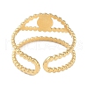 Ion Plating(IP) 304 Stainless Steel Enamel Cuff Finger Rings RJEW-L107-054G-01-3