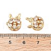 Brass Micro Pave Cubic Zirconia Beads KK-A259-07G-3