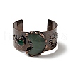 Natural Green Aventurine & Agate Crescent Moon and Sun Open Cuff Bangle G-D468-25R-02-2