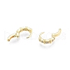 Clear Cubic Zirconia Rectangle Hoop Earrings EJEW-C048-05G-3