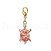 Tortoise Alloy Enamel Pendant Decorations HJEW-JM00887-2