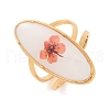 Oval Ion Plating(IP) 304 Stainless Steel Open Cuff Rings for Women RJEW-Z052-01G-1