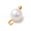 Wrinkle Textured Shell Pearl Round Charms PALLOY-JF03823-01-5