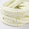 Flat Round Handmade Polymer Clay Beads CLAY-R067-8.0mm-21-4