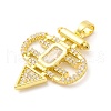 Brass Pendants with Cubic Zirconia KK-D536-02G-2
