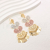 Elegant Brass Heart Tassel Chandelier Earrings UO4624-2-1