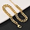 Brass Curb Chain Bracelets for Women Men BJEW-F494-01G-02-5