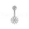 Brass Cubic Zirconia Navel Ring WGEFBF8-02-1