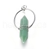 Natural Green Aventurine Wire Wrapped Pointed Big Pendants G-L520-I04-P-2