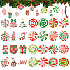  Christmas Wooden Pendant Decorations and Paper Flag Banners AJEW-NB0006-09-1