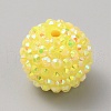 Chunky Resin Rhinestone Bubblegum Ball Beads RESI-CJC0025-02B-1