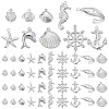  200Pcs 10 Style 316 Surgical Stainless Steel Pendants STAS-PH0003-15-1
