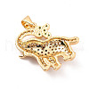 Rack Plating Brass Micro Pave Cubic Zirconia Pendants ZIRC-C035-16G-2
