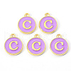 Golden Plated Alloy Enamel Charms X-ENAM-S118-10C-2