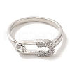 Brass Micro Pave Cubic Zirconia Rings for Women RJEW-E295-46P-2