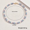 Glass Pearl Round Beaded Necklaces for Women WK4906-4