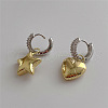 Alloy Micro Pave Clear Cubic Zirconia Two Tone Hoop Earrings FS-WG60F12-01-4