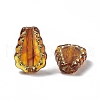 Golden Metal Enlaced Acrylic Beads OACR-H019-15-2