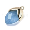 Natural Dyed Jade Imitation Aquamarine Pendants G-U019-03A-10-2