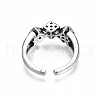Alloy Triple Dice Open Cuff Ring for Men Women RJEW-T009-35AS-2